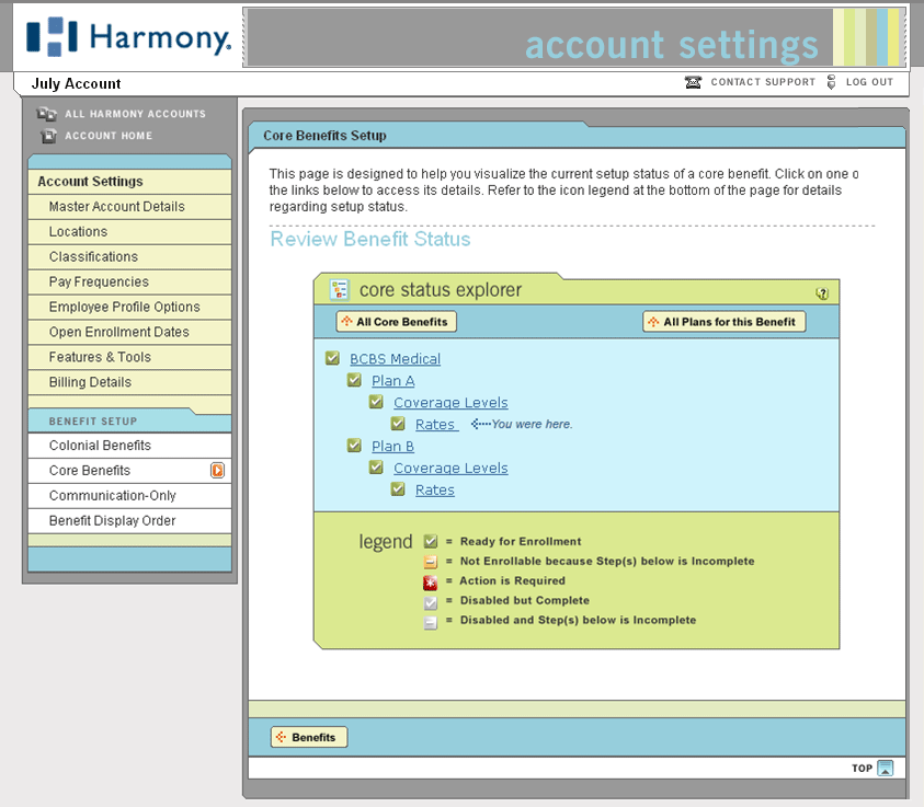 Colonial Life status explorer payoff screen