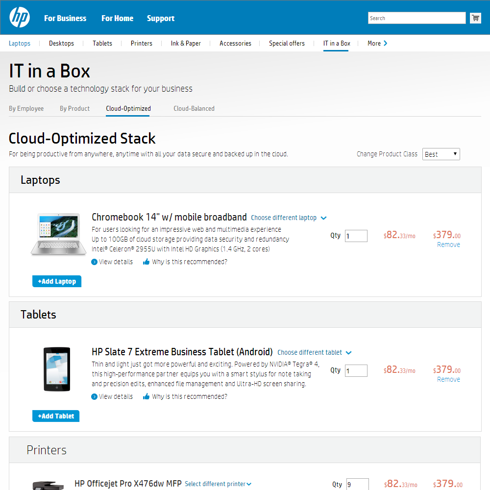 HP Product Advisor concept cloud