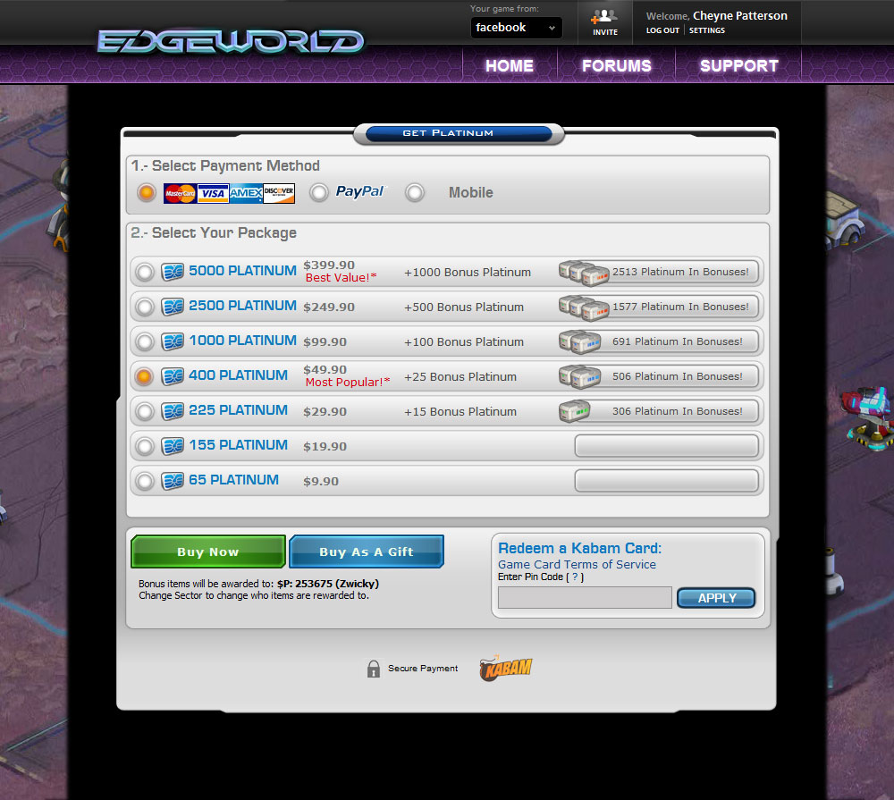 Edgeworld commerce and payment flow